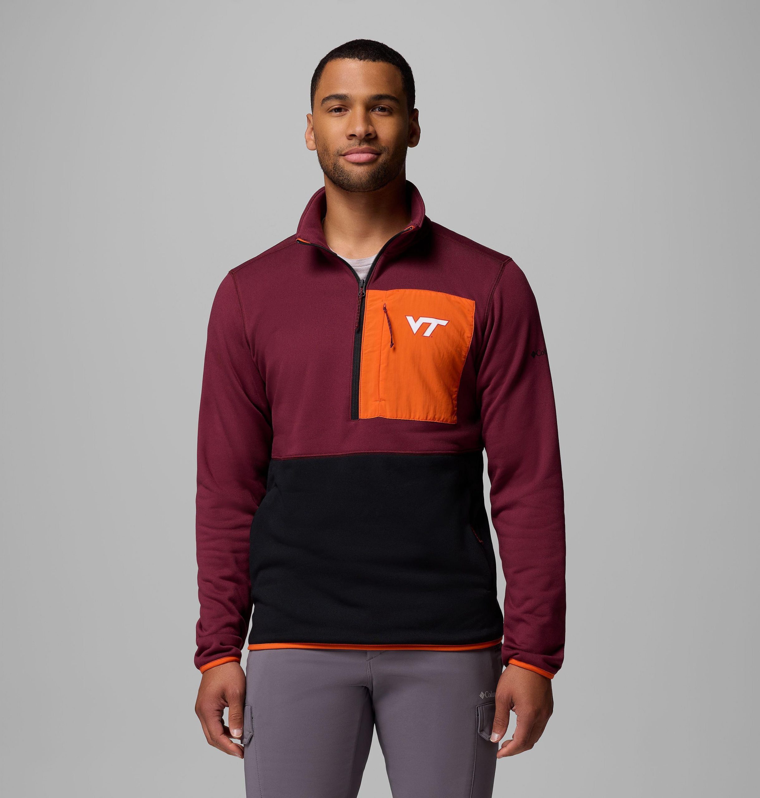 columbia wanderjacke für herren mit halbem reißverschluss - virginia tech