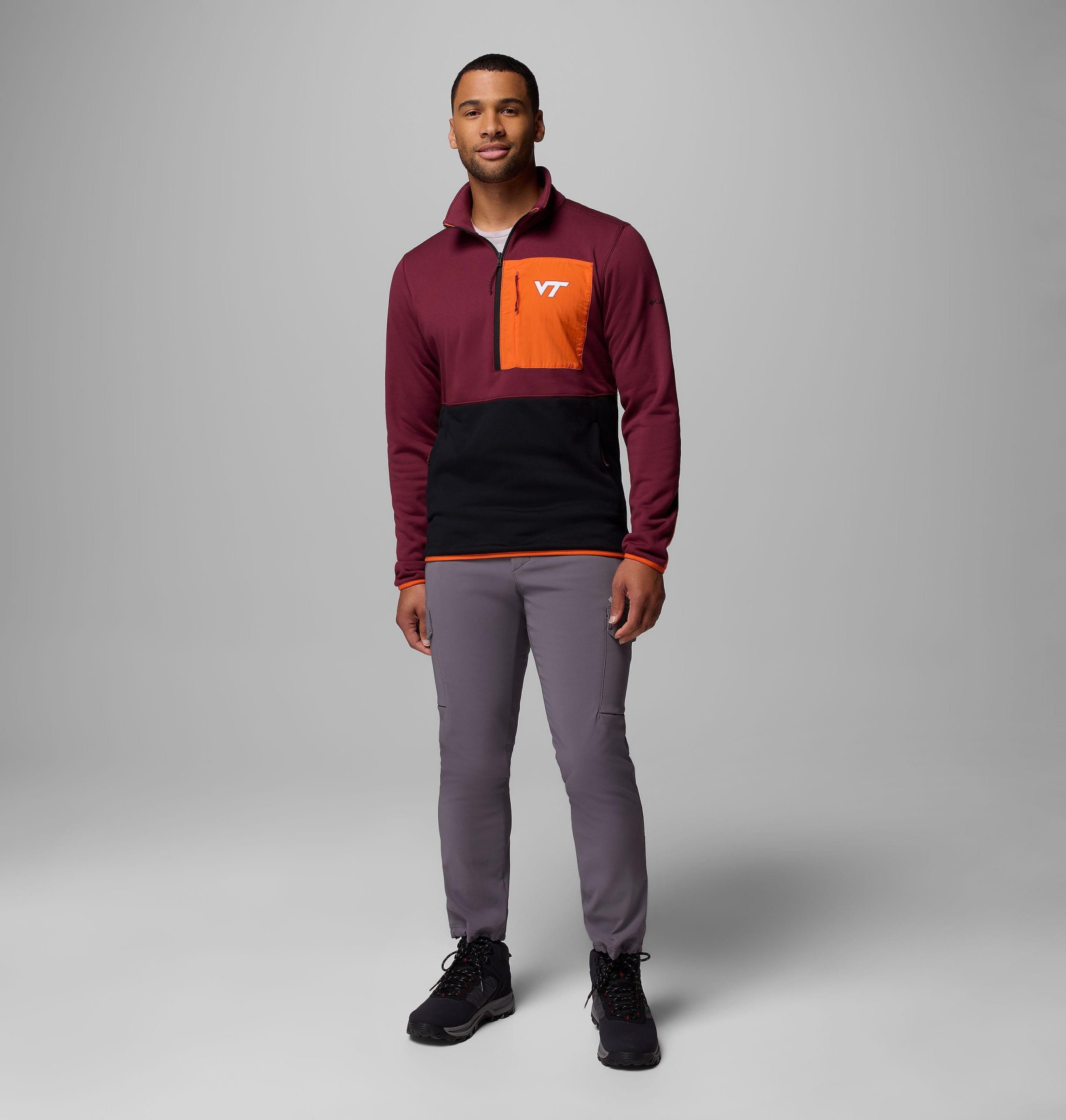 columbia wanderjacke für herren mit halbem reißverschluss - virginia tech