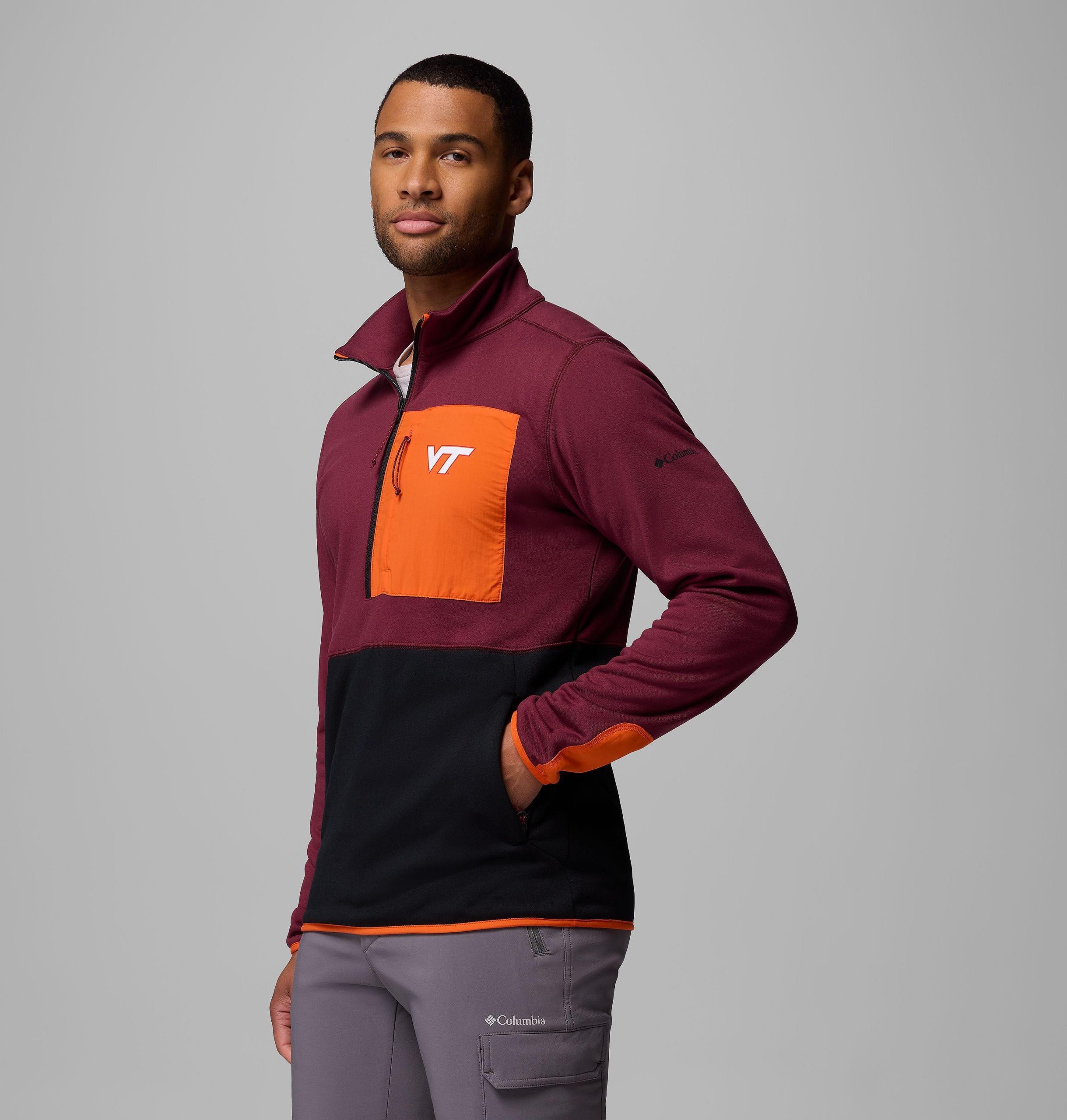 columbia wanderjacke für herren mit halbem reißverschluss - virginia tech