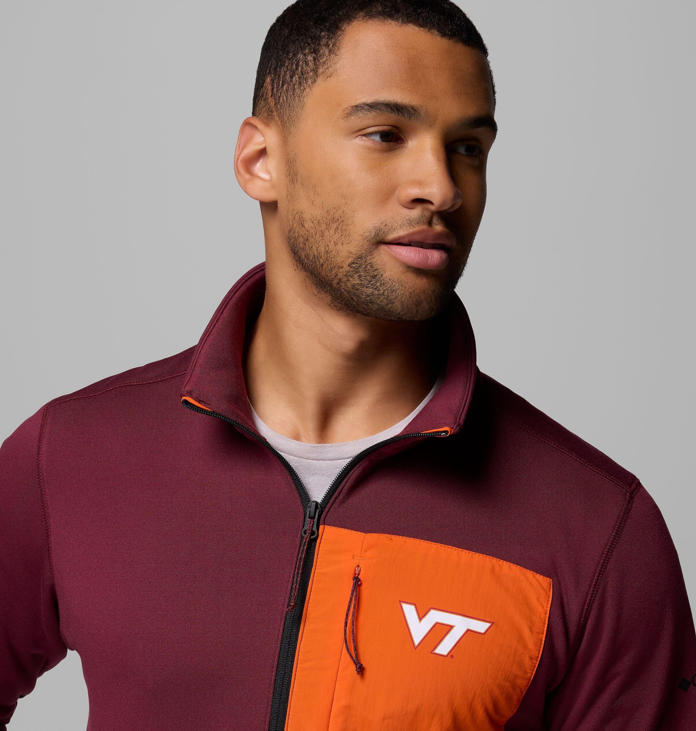 columbia wanderjacke für herren mit halbem reißverschluss - virginia tech