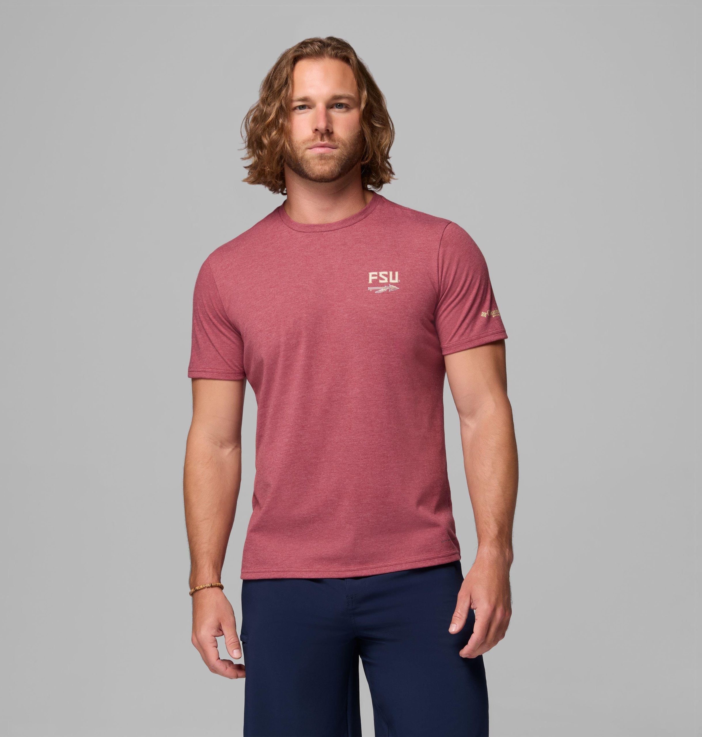 herren-college-shirt von pfg mit kurzen Ärmeln – florida state