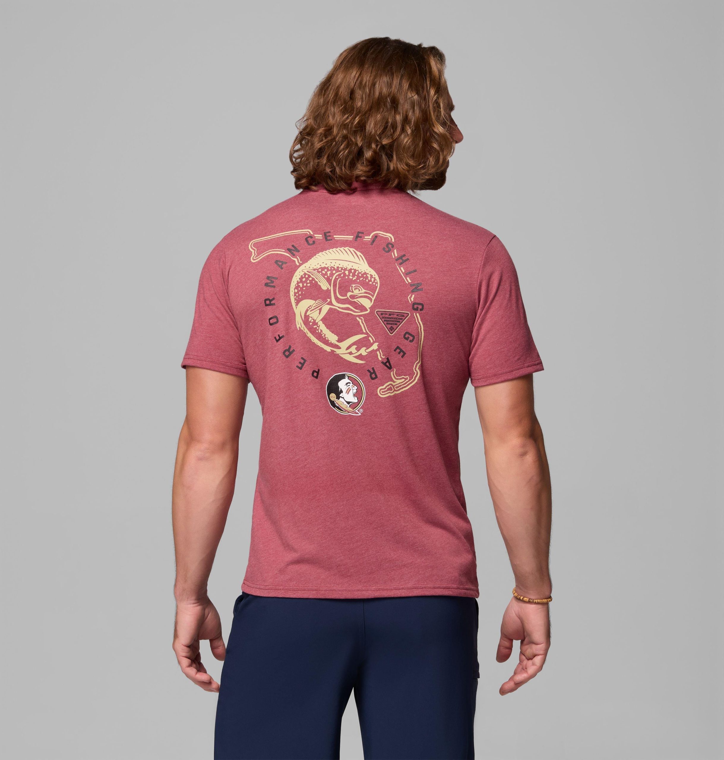 herren-college-shirt von pfg mit kurzen Ärmeln – florida state