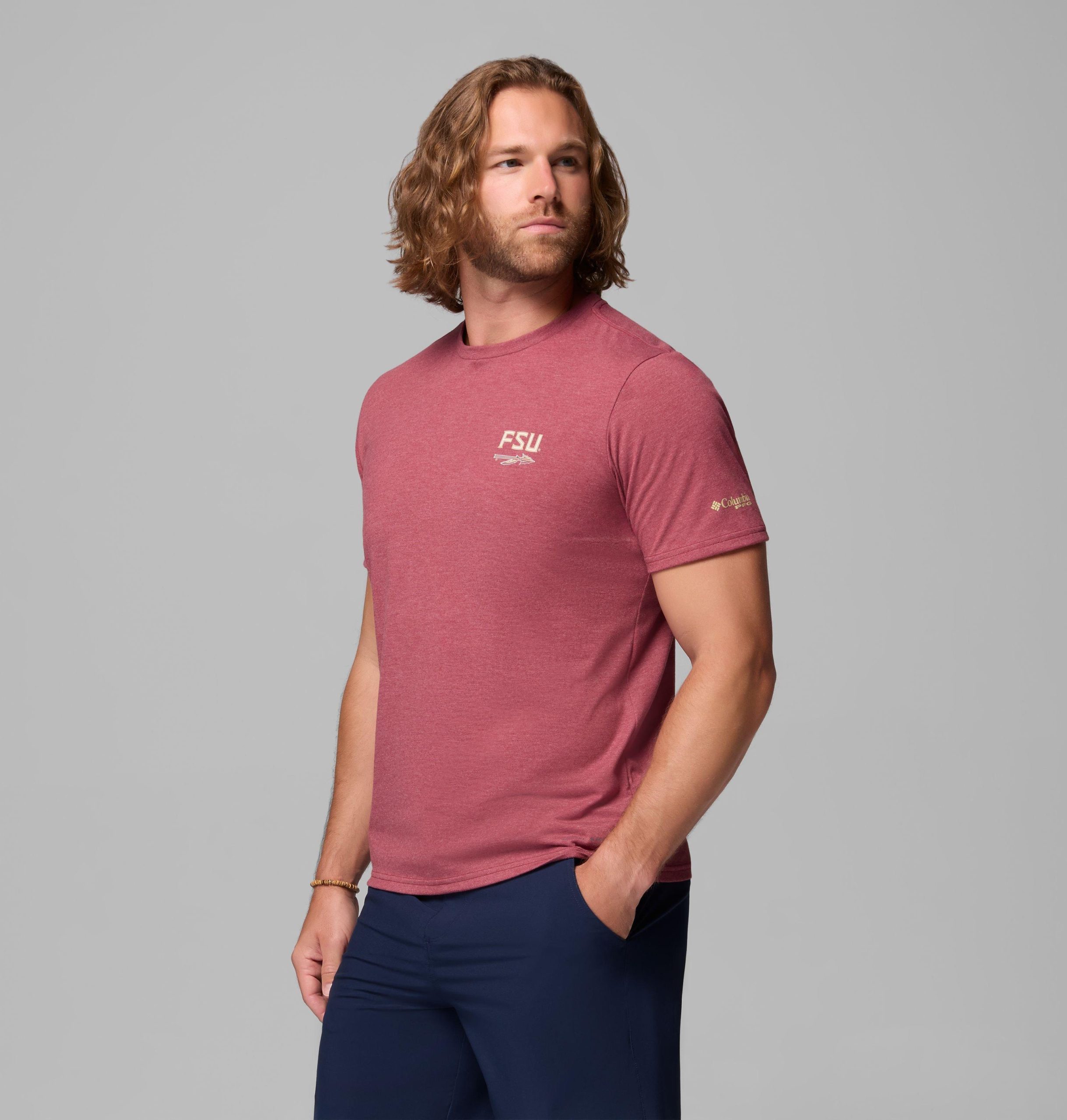 herren-college-shirt von pfg mit kurzen Ärmeln – florida state
