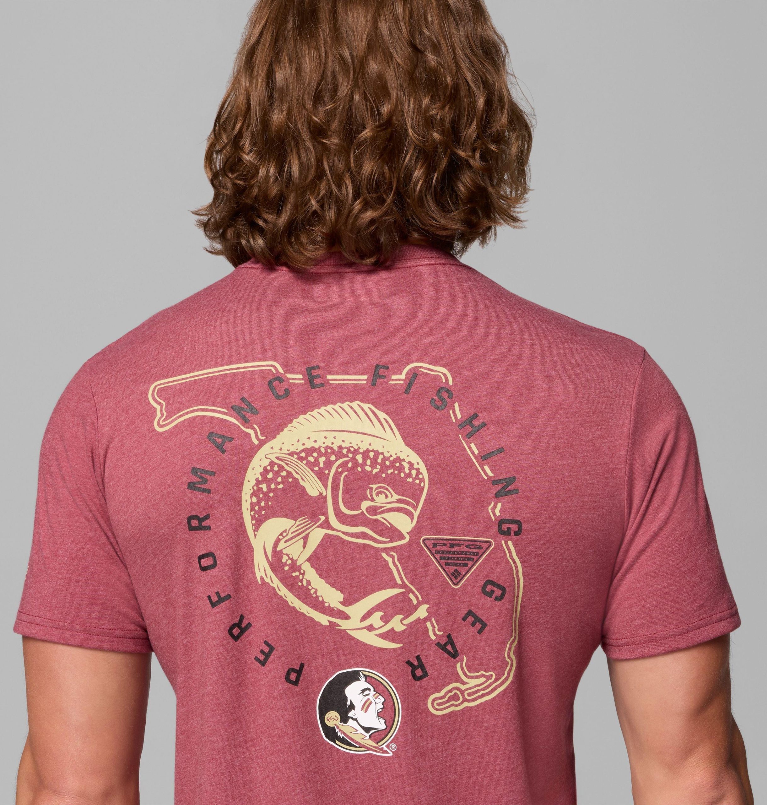 herren-college-shirt von pfg mit kurzen Ärmeln – florida state