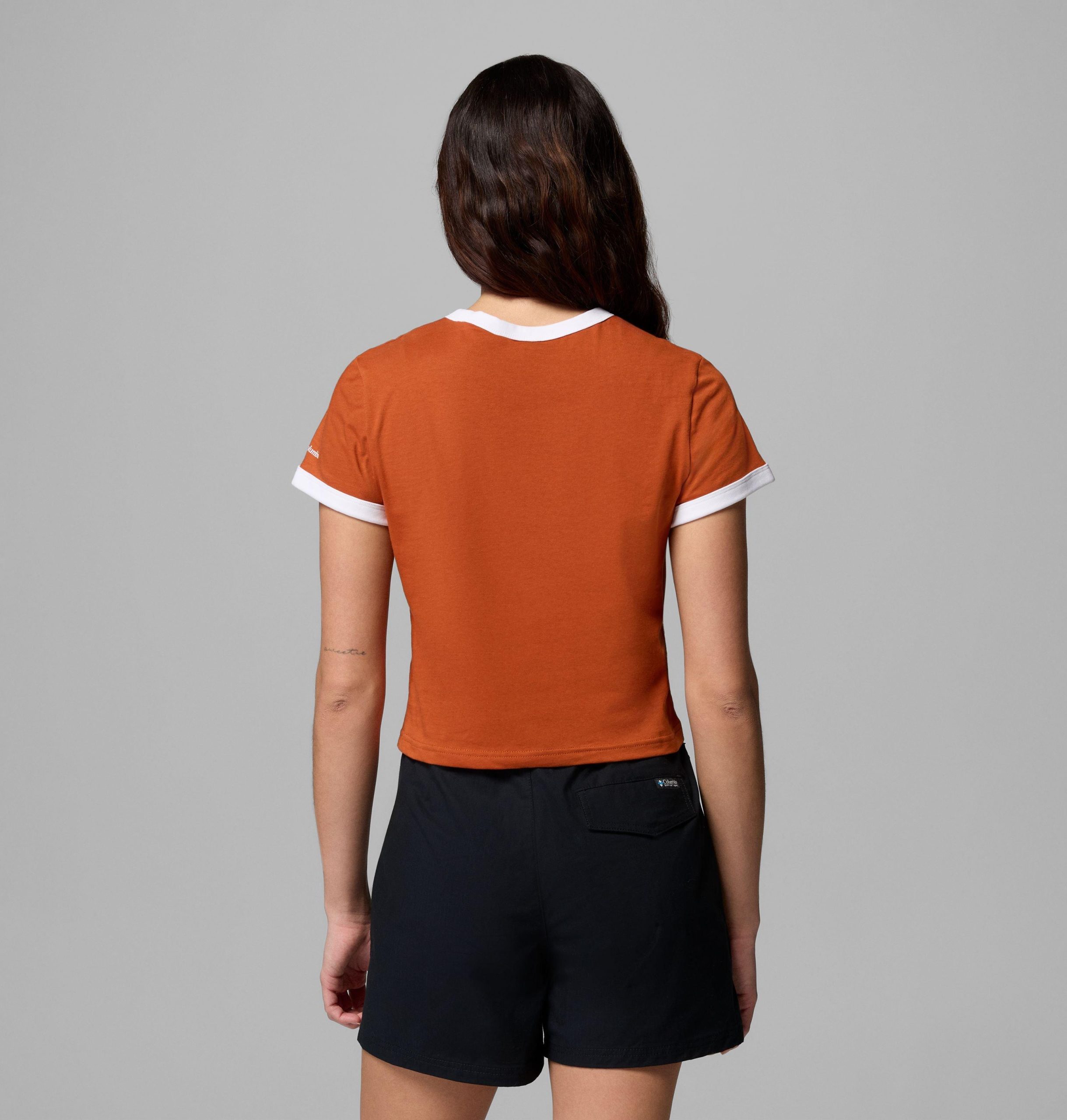 damen-college-t-shirt mit rolling bend ringer-effekt – texas
