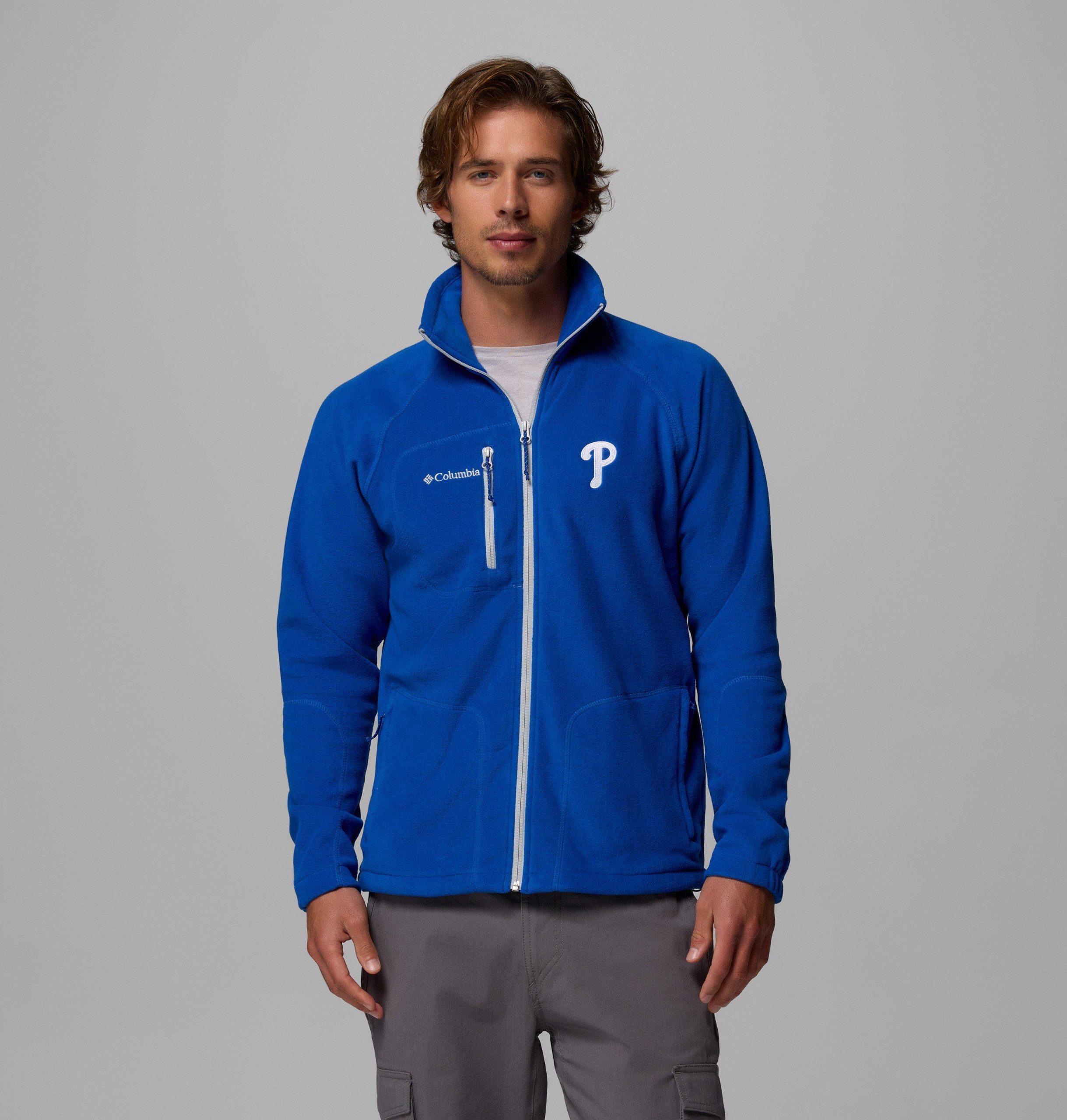 mlb fast trek ii fleecejacke mit durchgehendem reißverschluss – philadelphia phillies