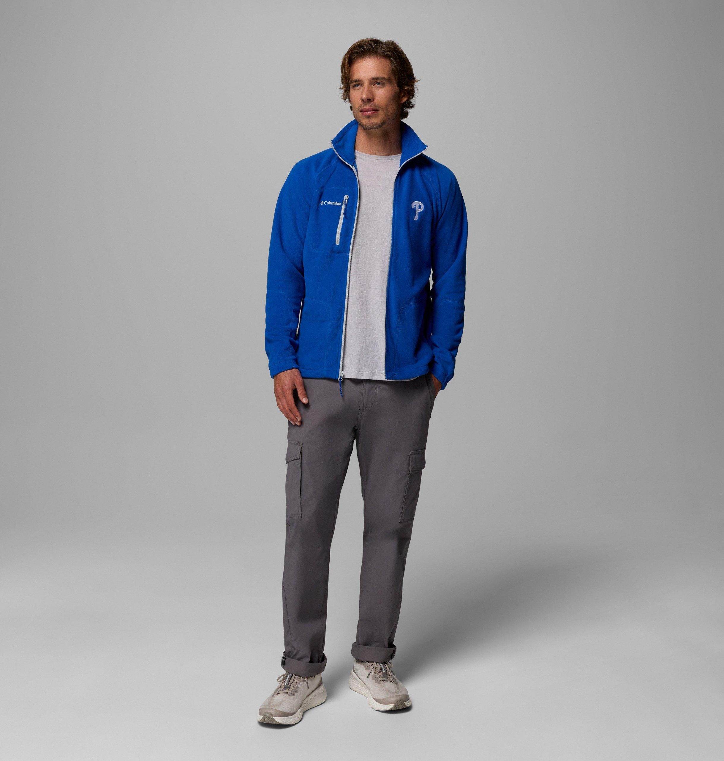 mlb fast trek ii fleecejacke mit durchgehendem reißverschluss – philadelphia phillies