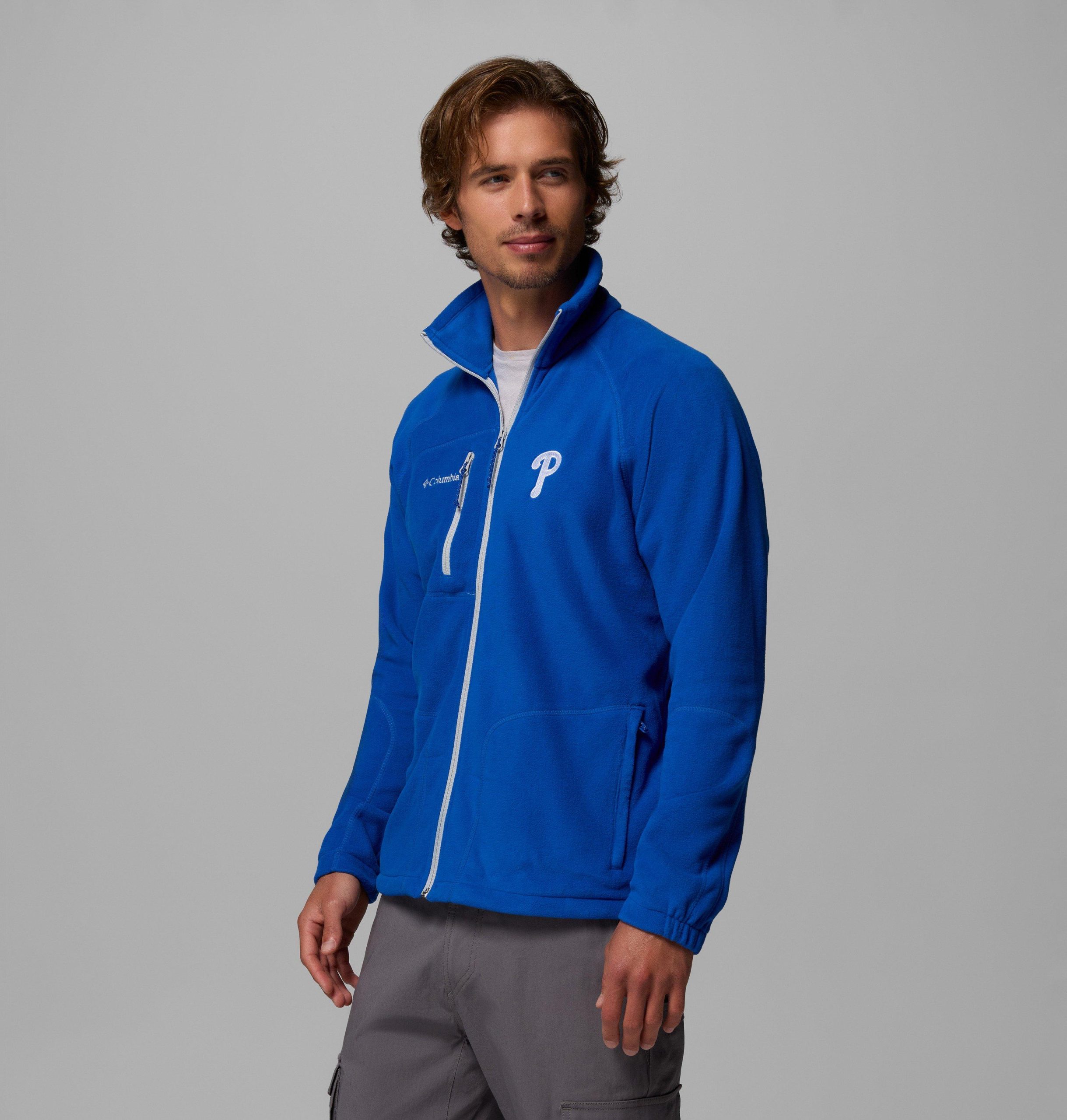 mlb fast trek ii fleecejacke mit durchgehendem reißverschluss – philadelphia phillies