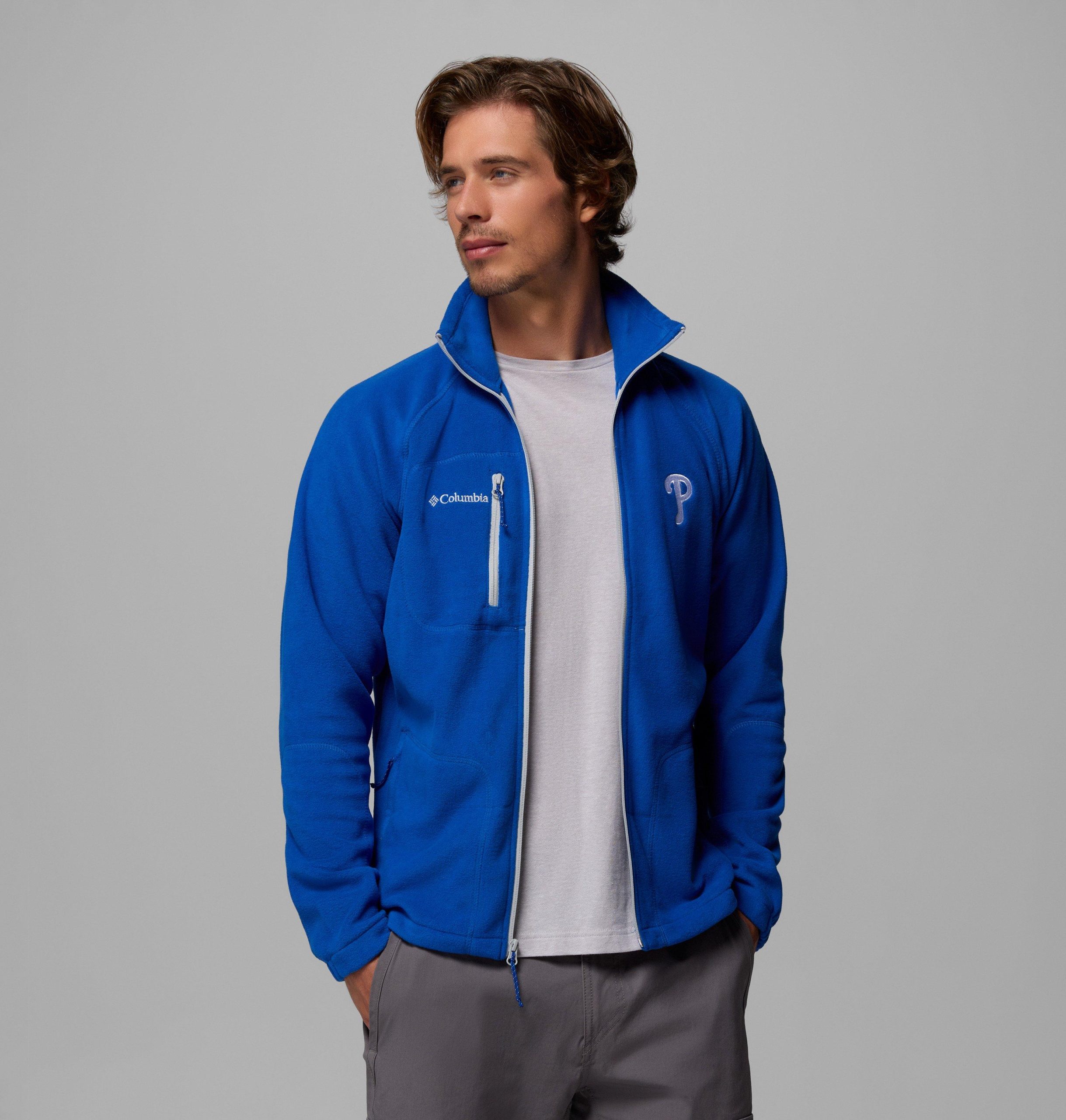 mlb fast trek ii fleecejacke mit durchgehendem reißverschluss – philadelphia phillies