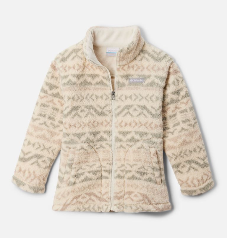 west bend fleecejacke für mädchen mit print und durchgehendem reißverschluss