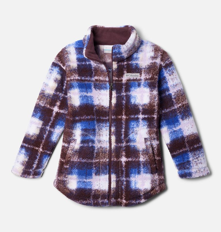 west bend fleecejacke für mädchen mit print und durchgehendem reißverschluss