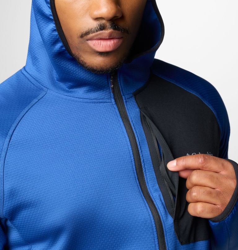 triple canyon grid ii fleecejacke für herren mit kapuze und durchgehendem reißverschluss