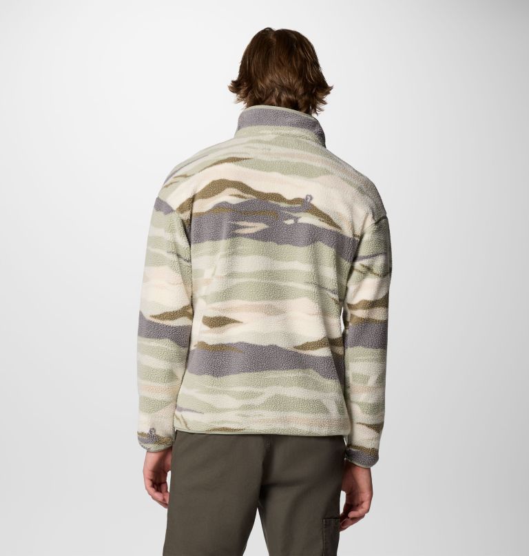 helvetia ii herren-fleecepullover mit print und halben druckknöpfen