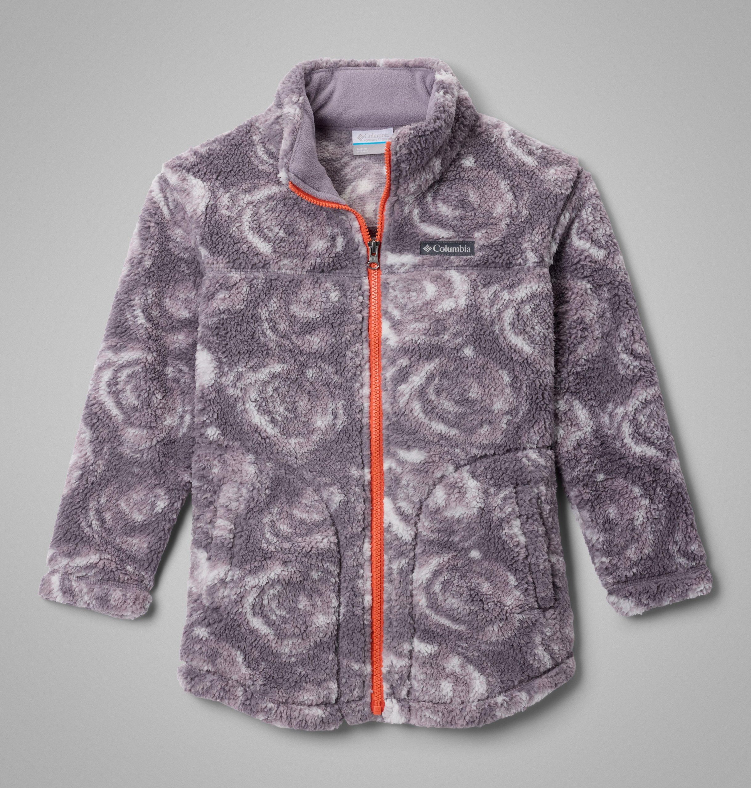 west bend fleecejacke für mädchen mit print und durchgehendem reißverschluss