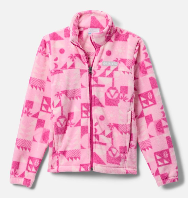 castle dale fleecejacke für mädchen mit print und durchgehendem reißverschluss