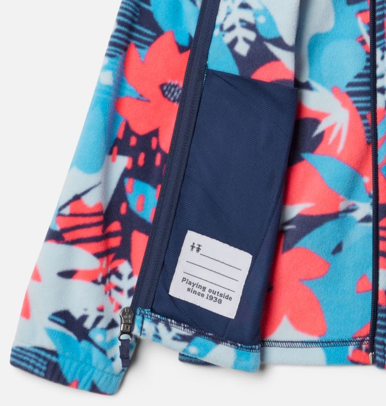 castle dale fleecejacke für mädchen mit print und durchgehendem reißverschluss