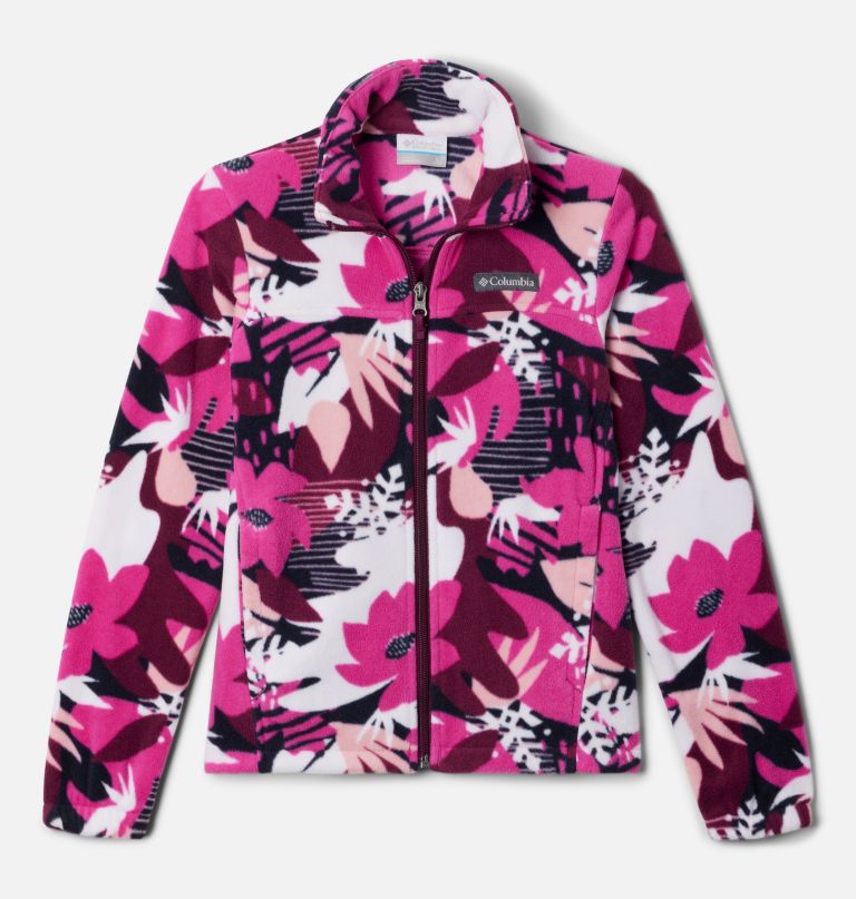 castle dale fleecejacke für mädchen mit print und durchgehendem reißverschluss