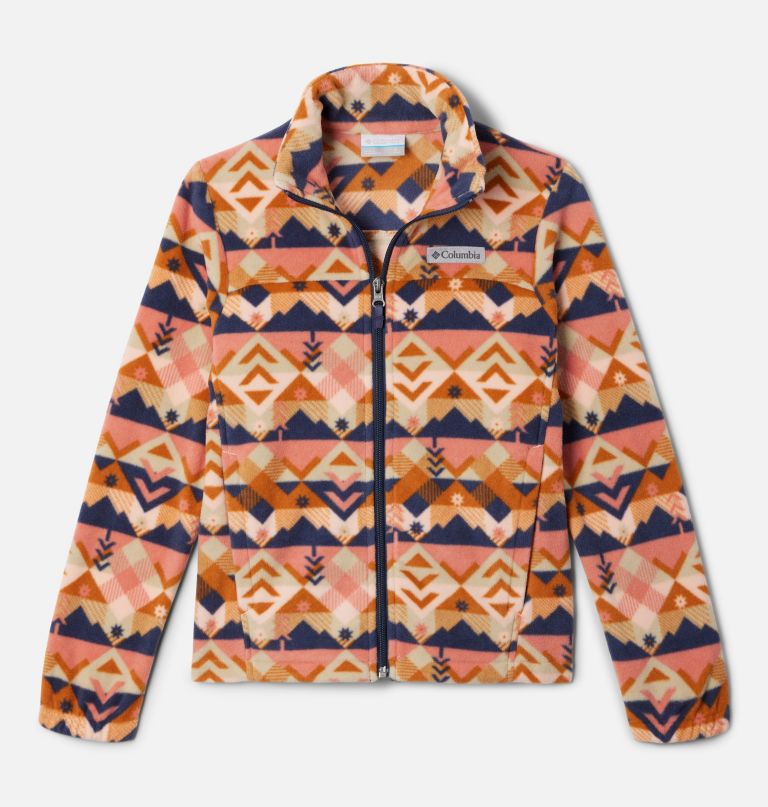 castle dale fleecejacke für mädchen mit print und durchgehendem reißverschluss
