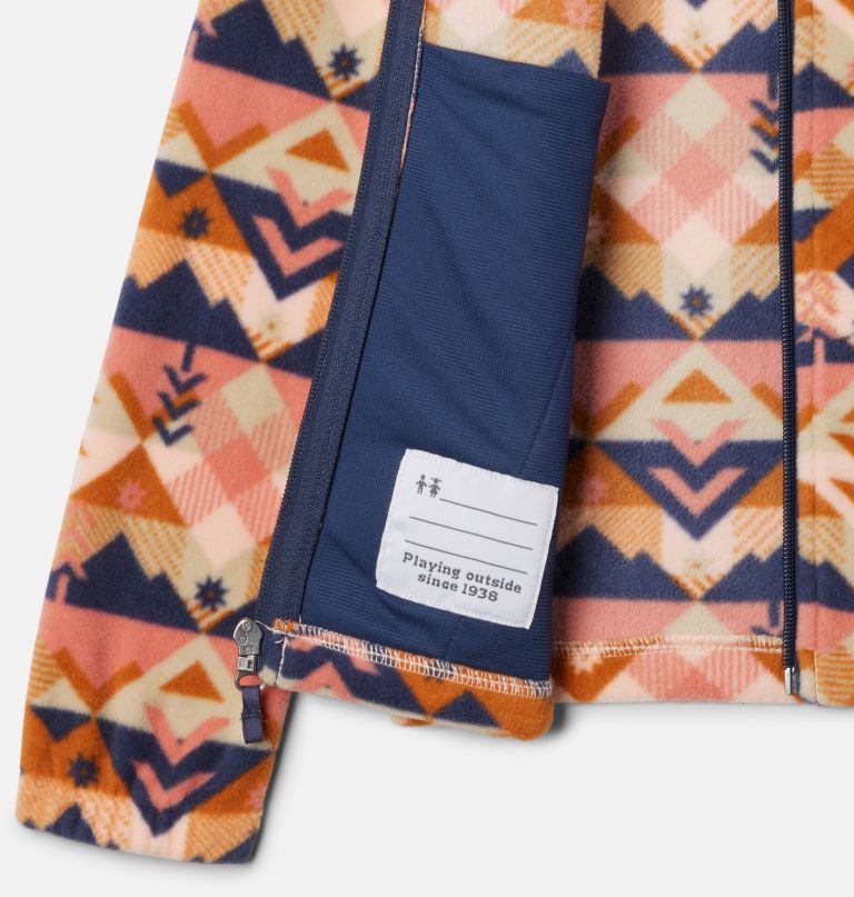 castle dale fleecejacke für mädchen mit print und durchgehendem reißverschluss