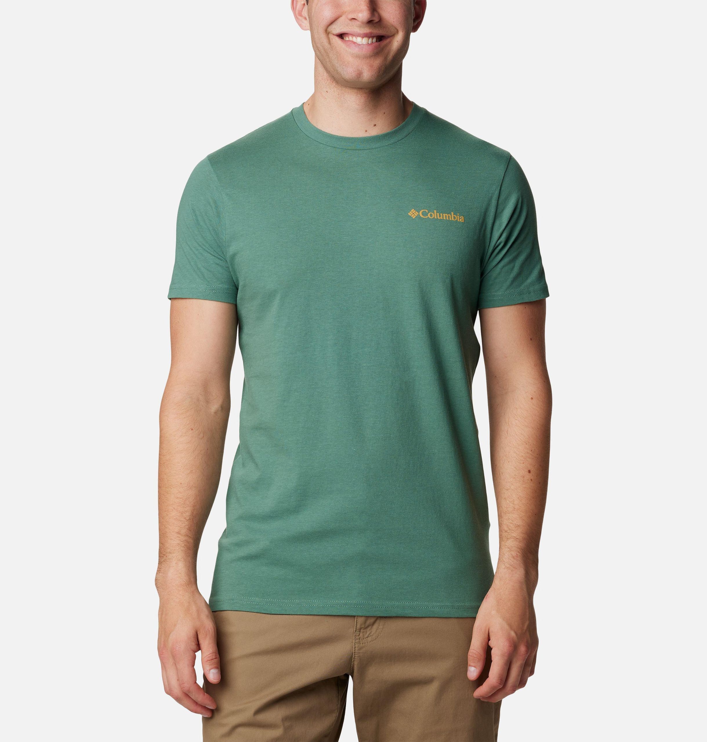 herren-t-shirt mit goldenem grafikprint