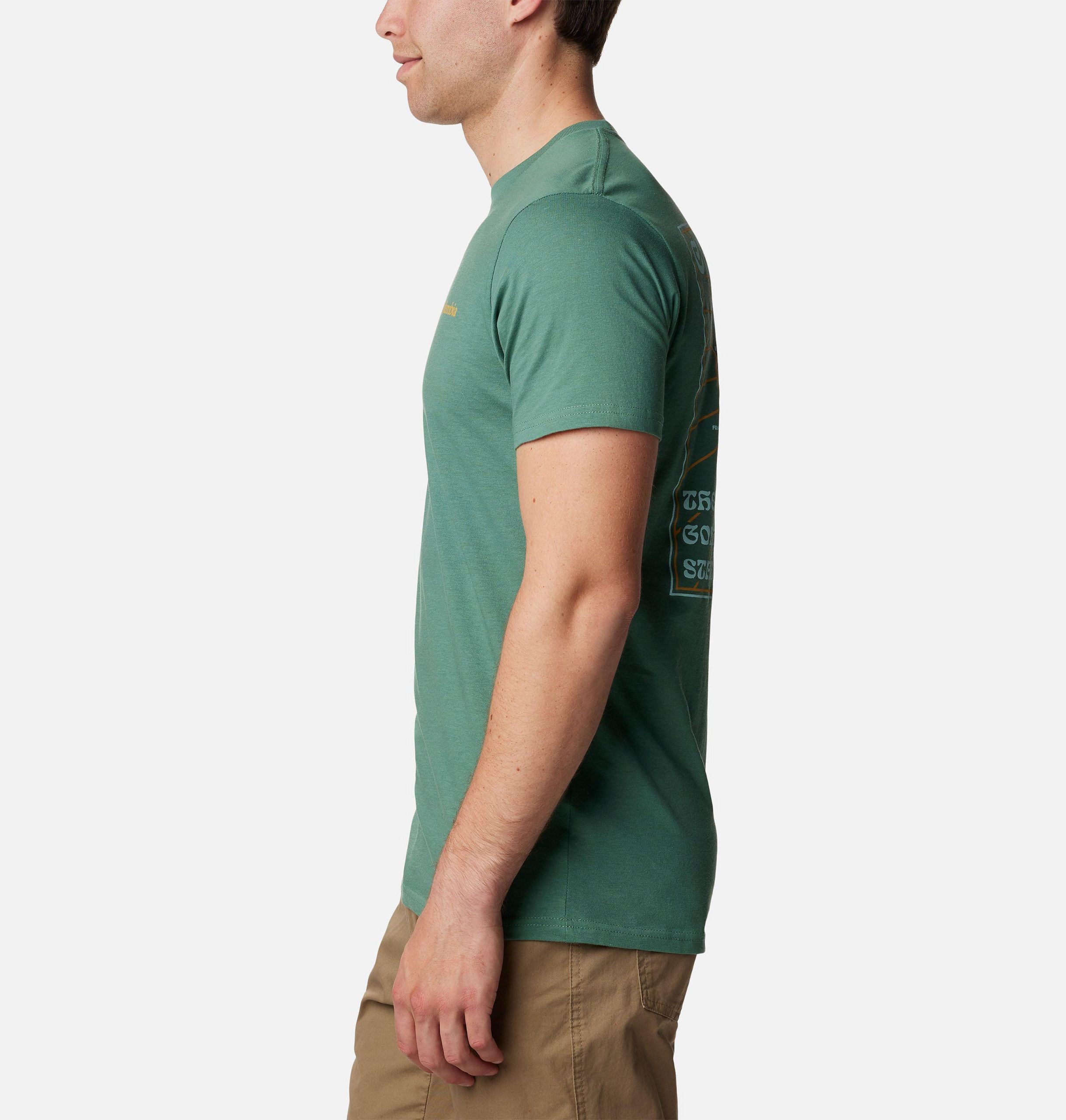 herren-t-shirt mit goldenem grafikprint