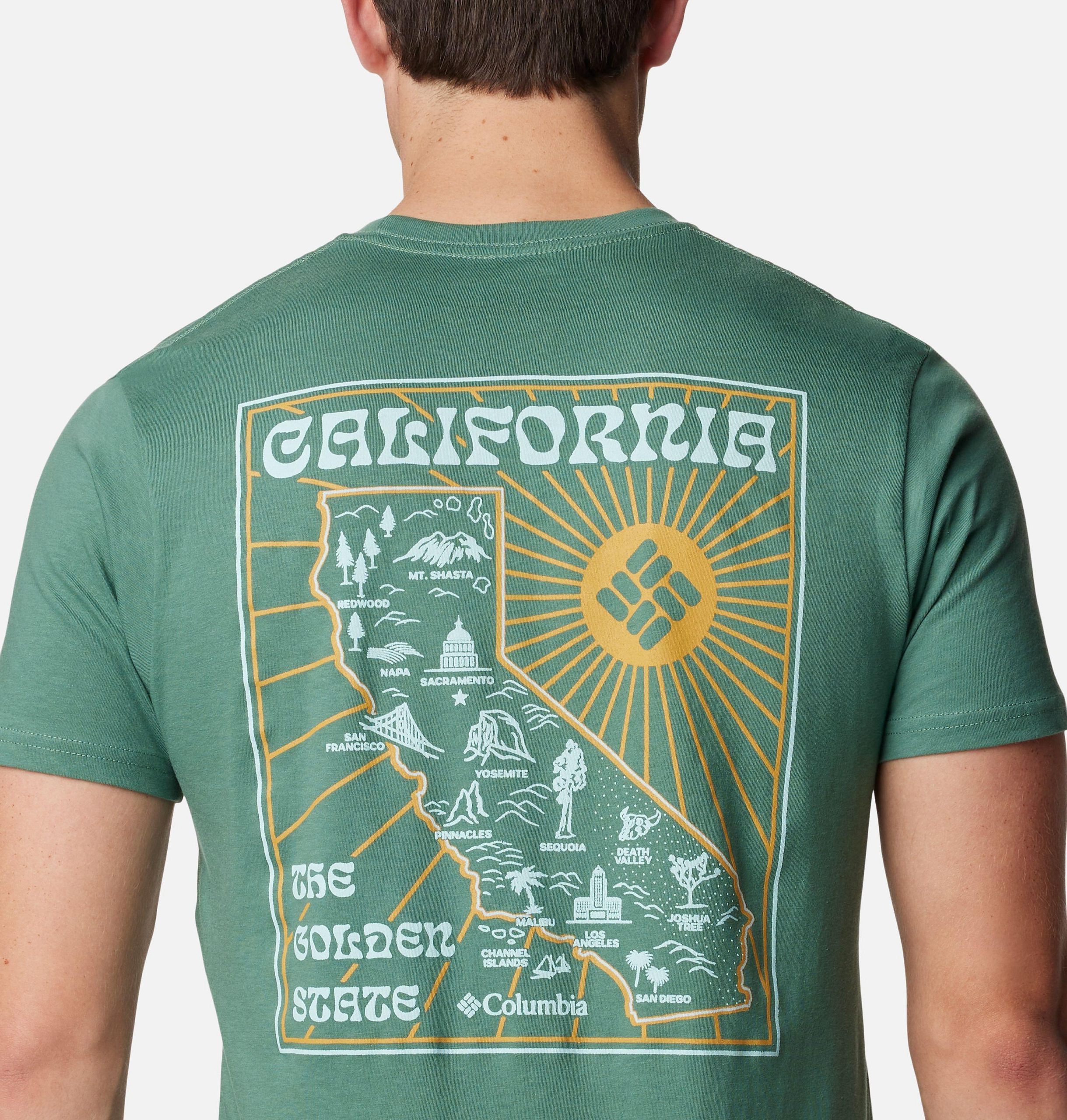 herren-t-shirt mit goldenem grafikprint
