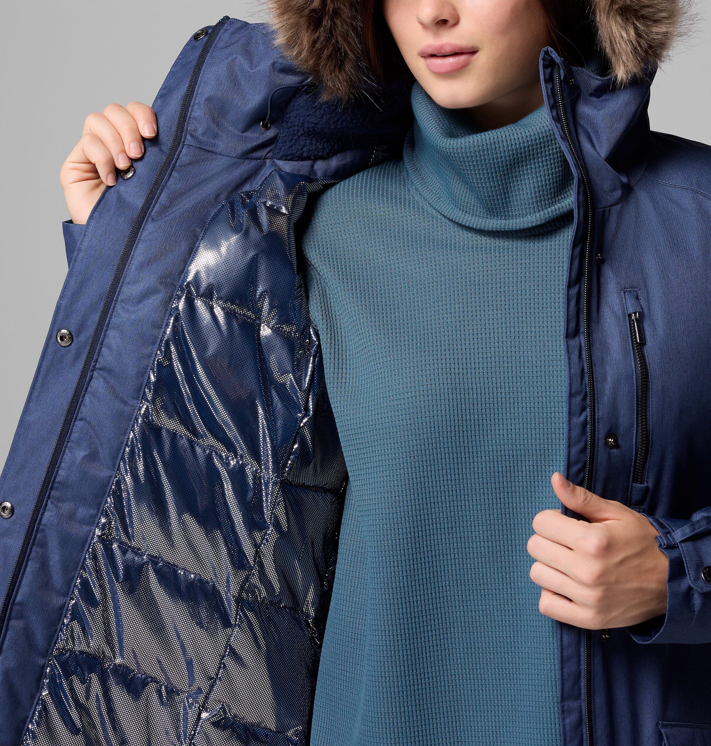 suttle mountain damen-langjacke mit isolierung