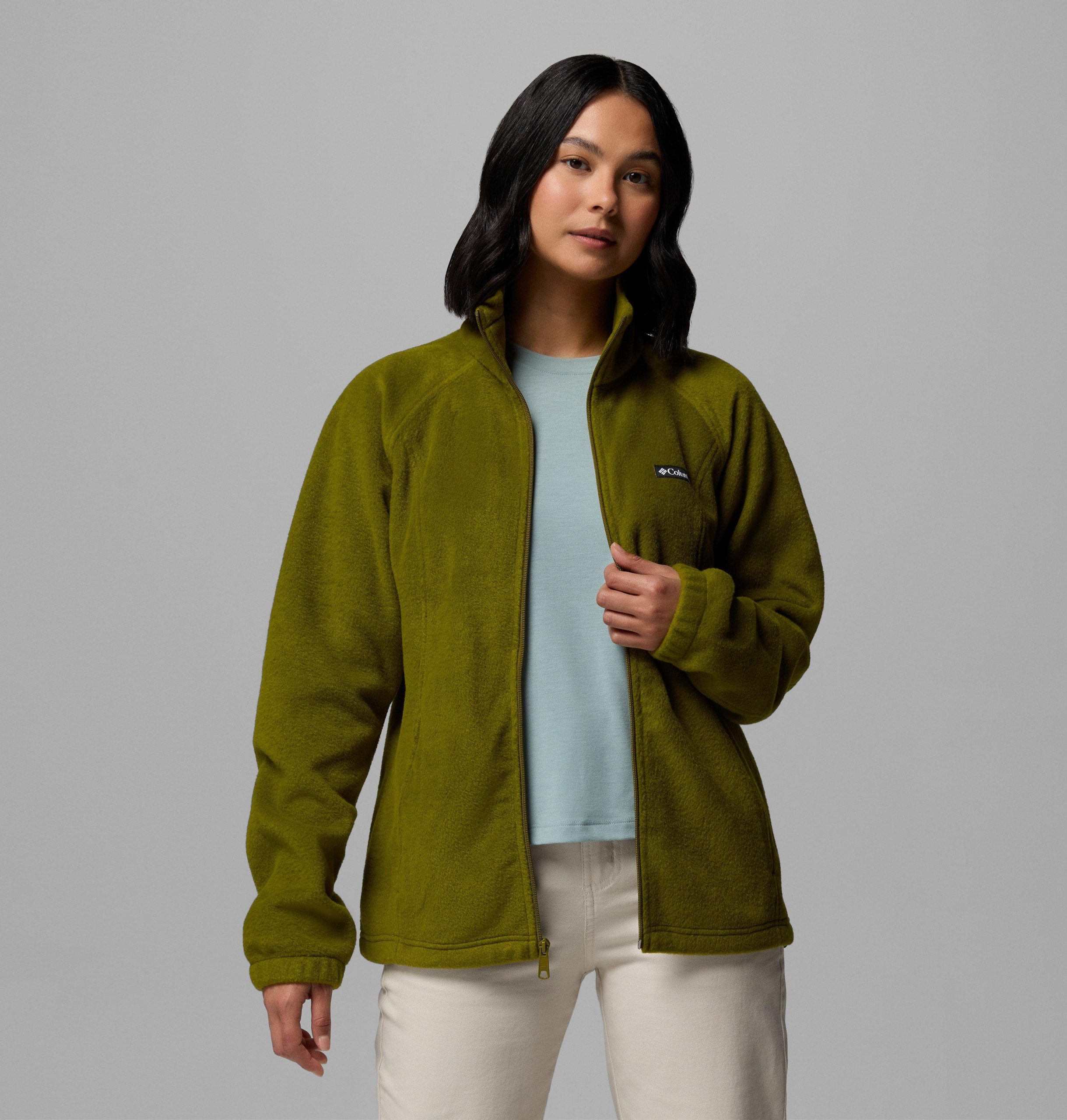 benton springs fleecejacke mit durchgehendem reißverschluss für damen – petite