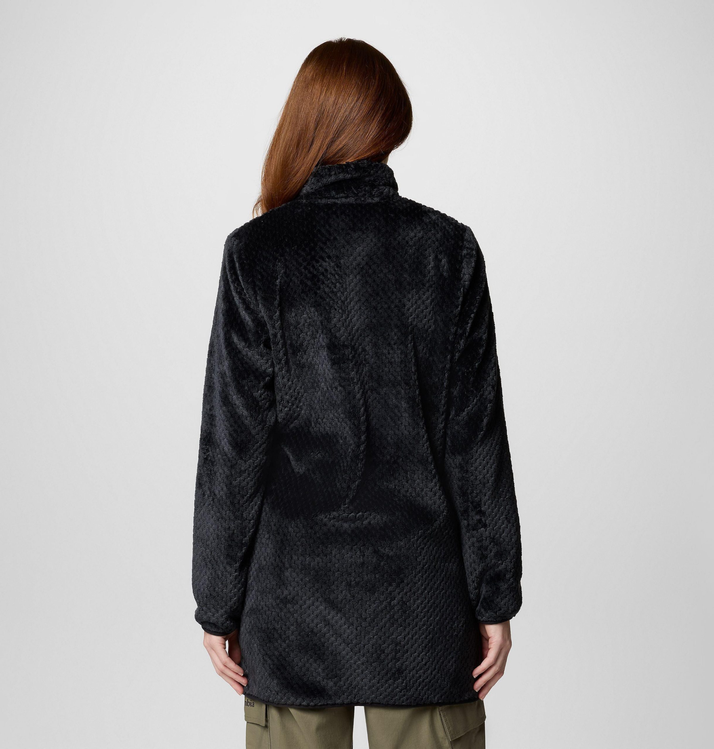damen fire side fleecejacke mit langem durchgehendem reißverschluss