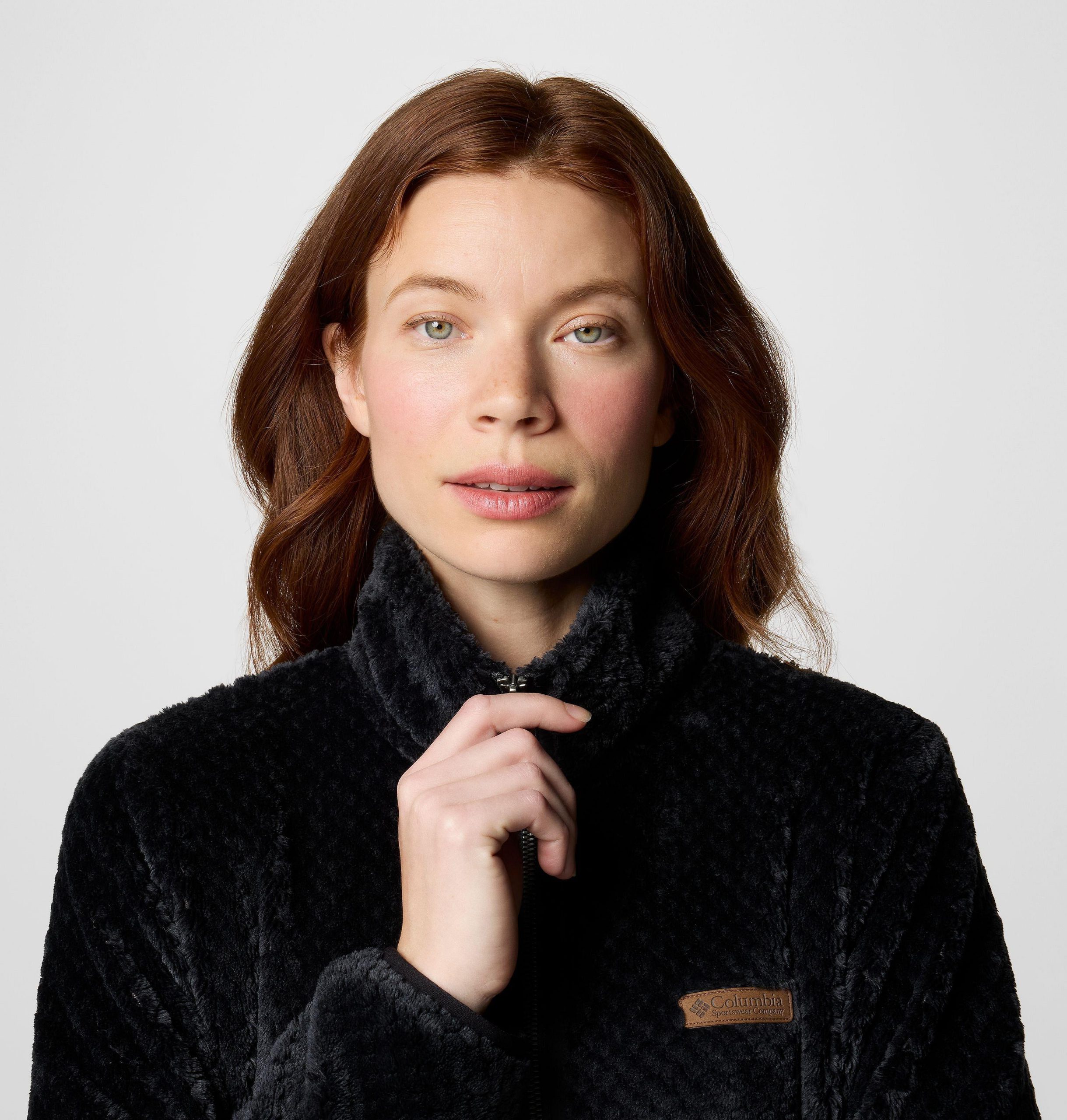 damen fire side fleecejacke mit langem durchgehendem reißverschluss