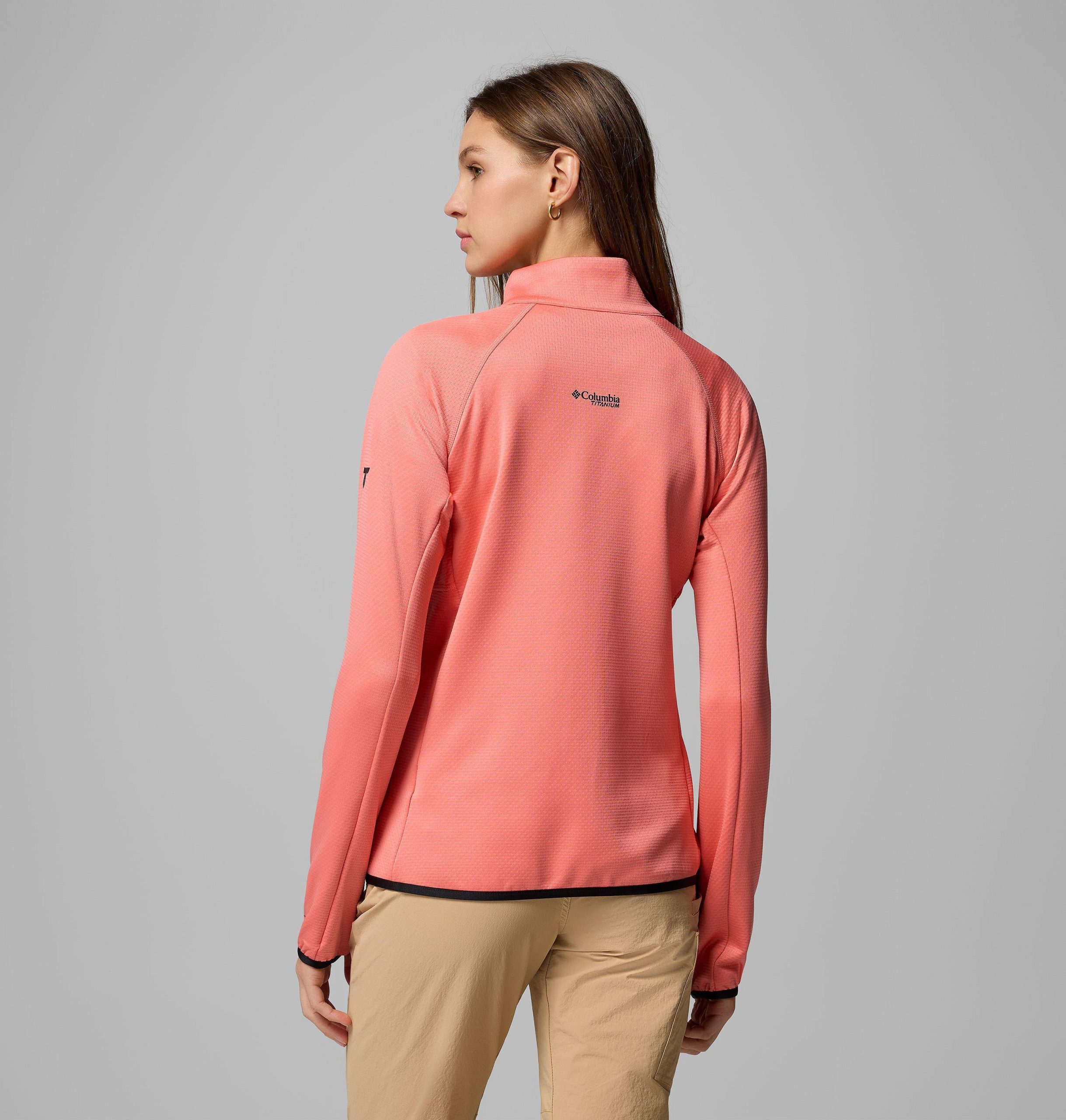 damen triple canyon grid fleecejacke mit durchgehendem reißverschluss