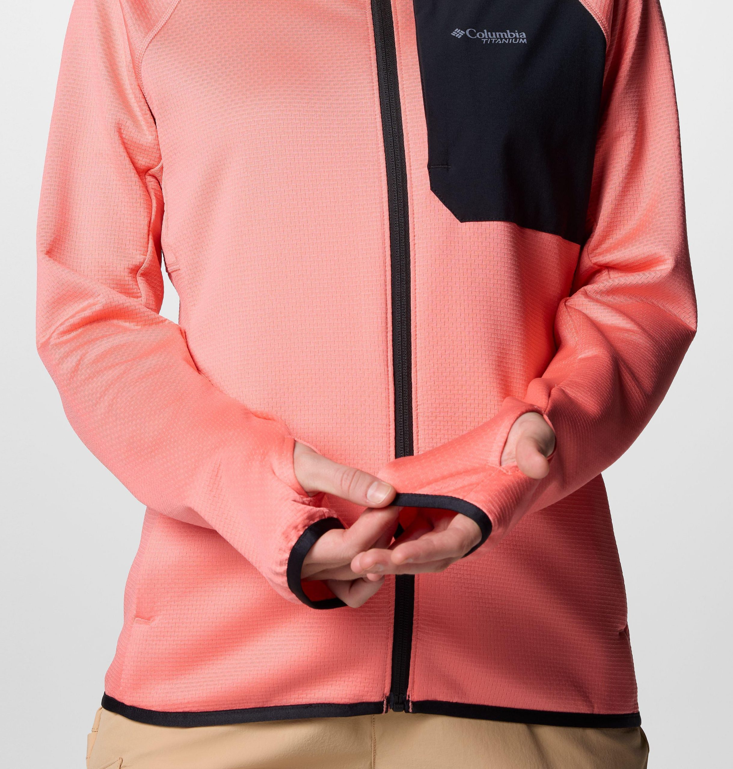 damen triple canyon grid fleecejacke mit durchgehendem reißverschluss