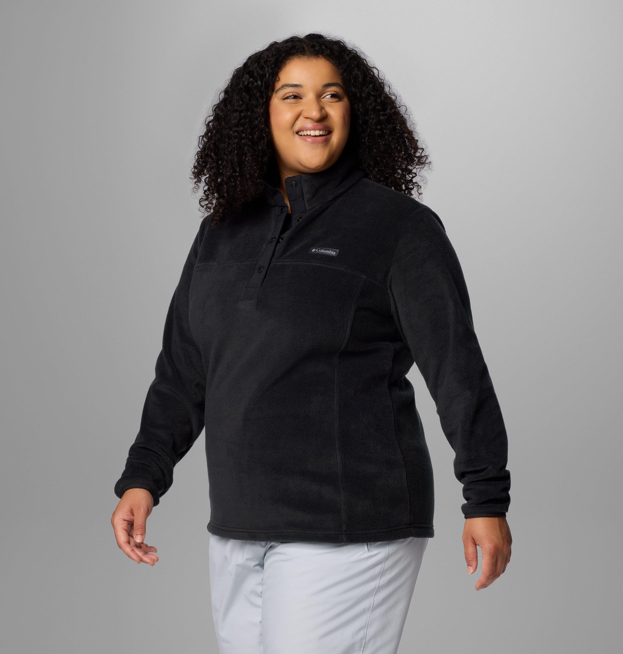 benton springs fleece-pullover ii mit halben druckknöpfen für damen – Übergröße