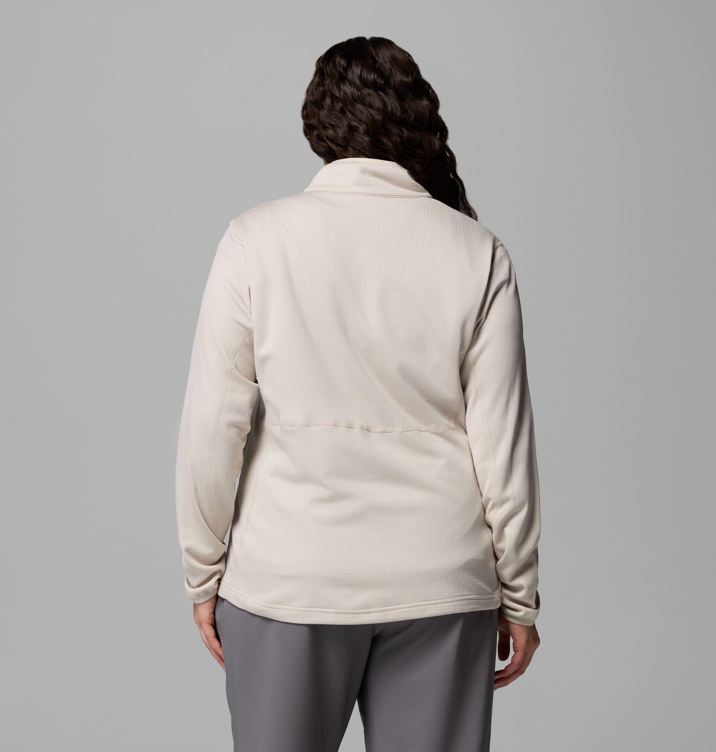 damen essential hike grid fleecejacke mit halbem reißverschluss – Übergröße
