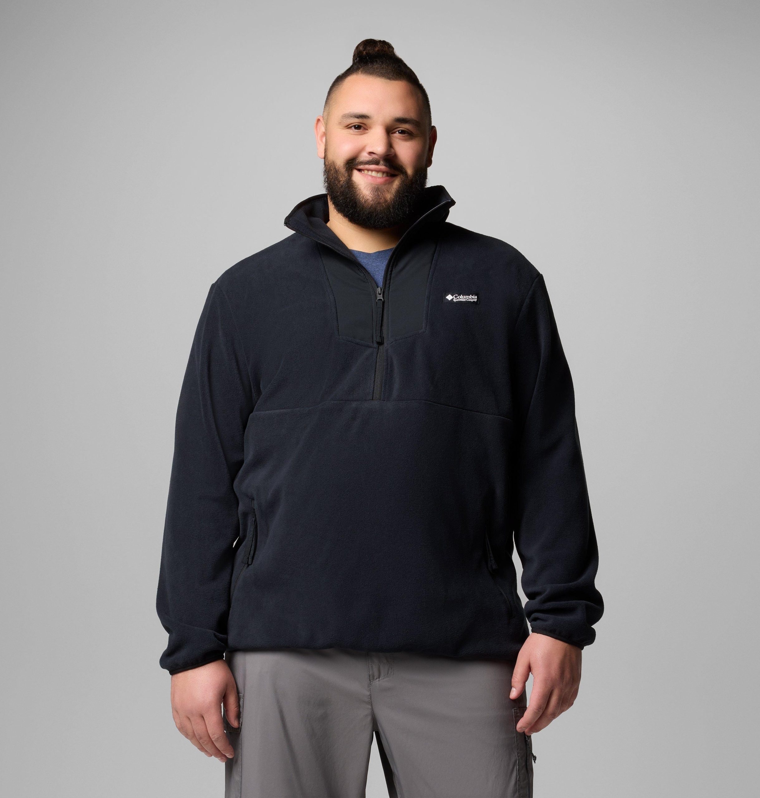 sequoia grove fleecejacke für herren mit halbem reißverschluss – größe l