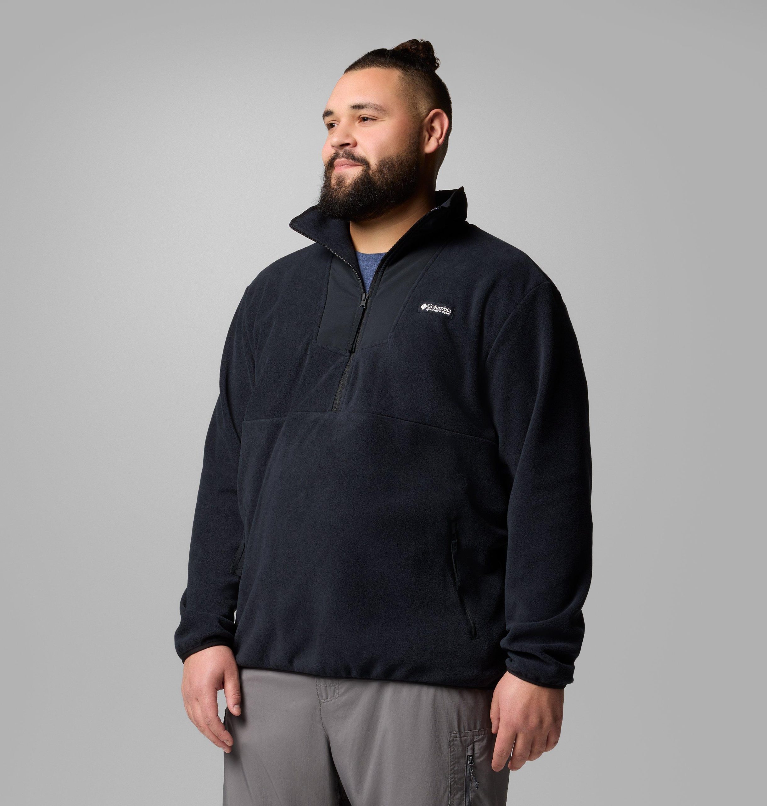 sequoia grove fleecejacke für herren mit halbem reißverschluss – größe l