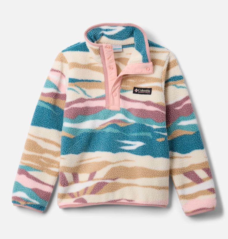 helvetia ii bedruckter fleece-pullover für kinder mit halben druckknöpfen