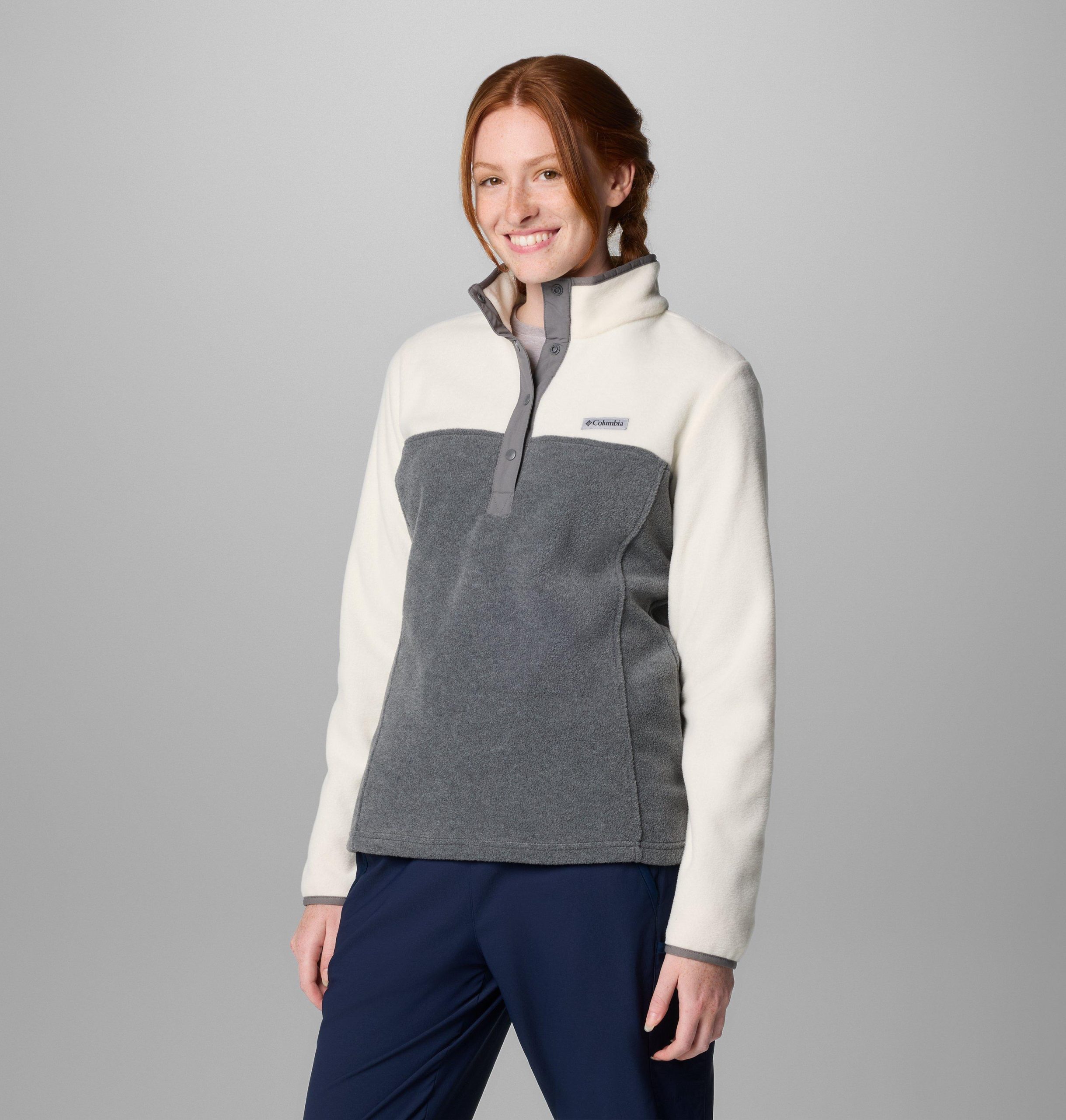 benton springs damen-fleecepullover mit halben druckknöpfen ii
