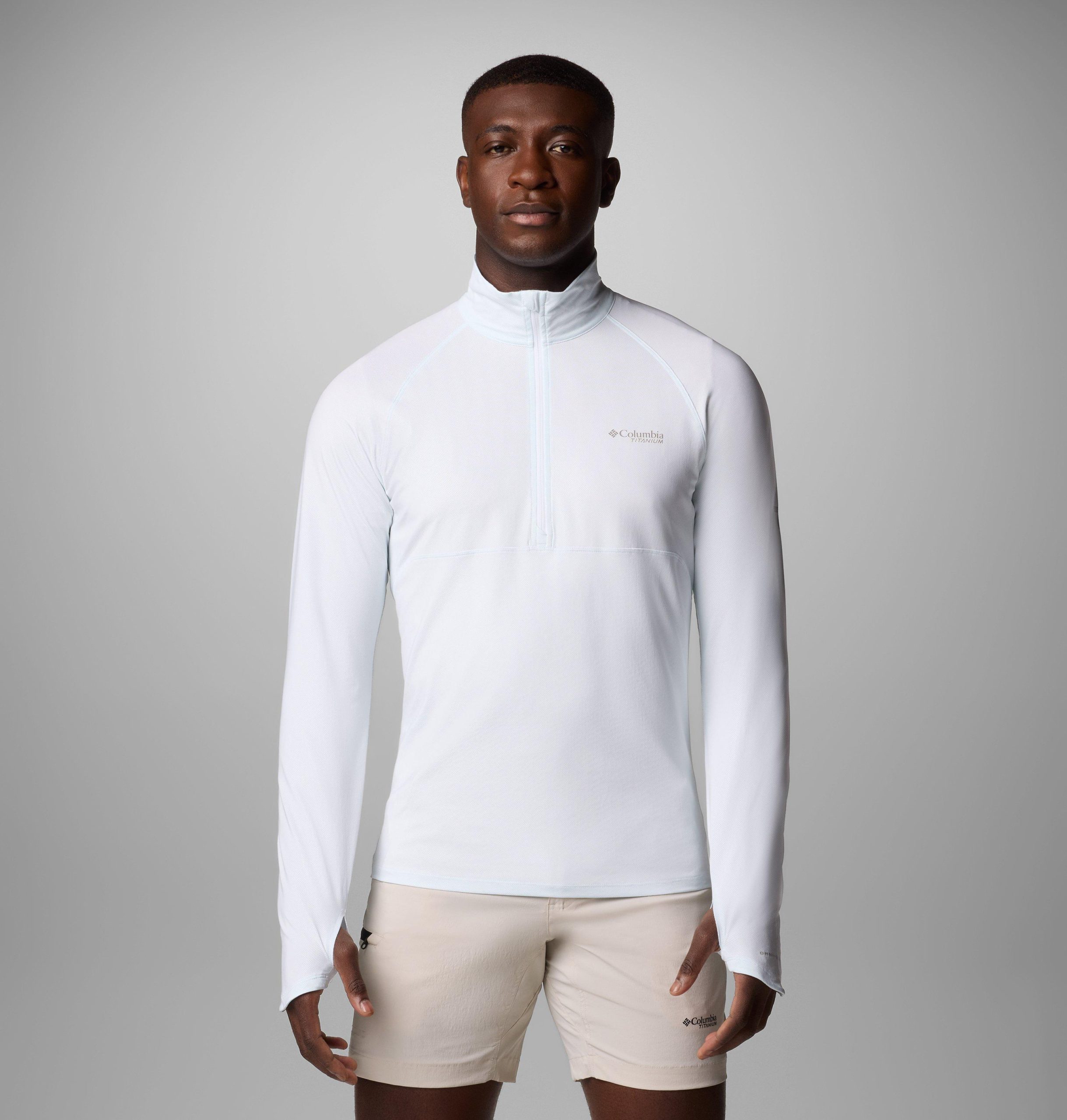 summit valley langarmshirt mit halbem reißverschluss für herren