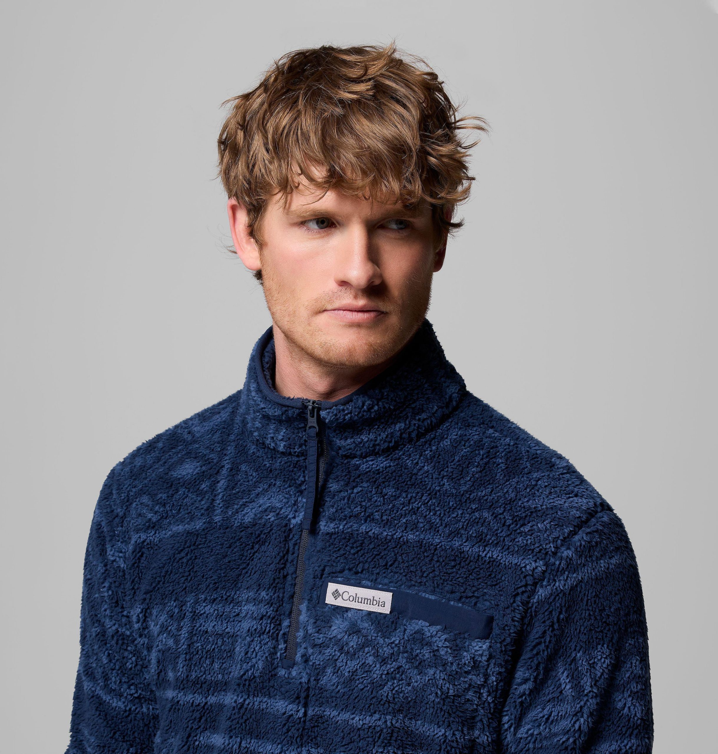 rugged ridge herren-jacke mit hohem flor und halbem reißverschluss