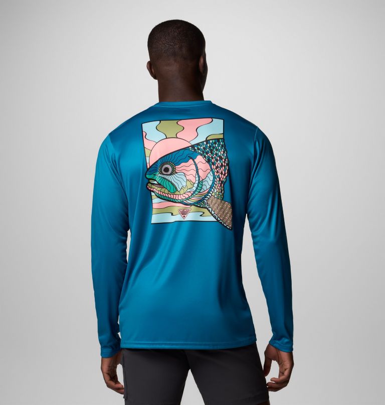 herren terminal tackle pfg fish shine langarmshirt