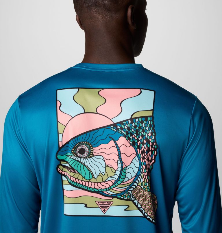 herren terminal tackle pfg fish shine langarmshirt
