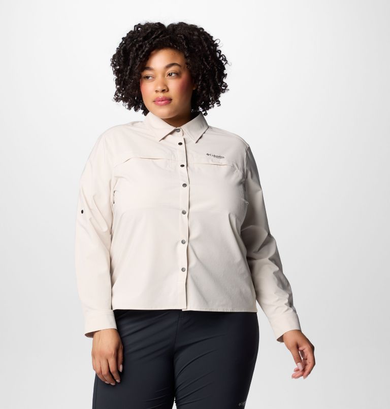 damen-langarmshirt summit valley aus gewebtem stoff – Übergröße