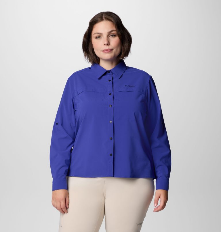 damen-langarmshirt summit valley aus gewebtem stoff – Übergröße