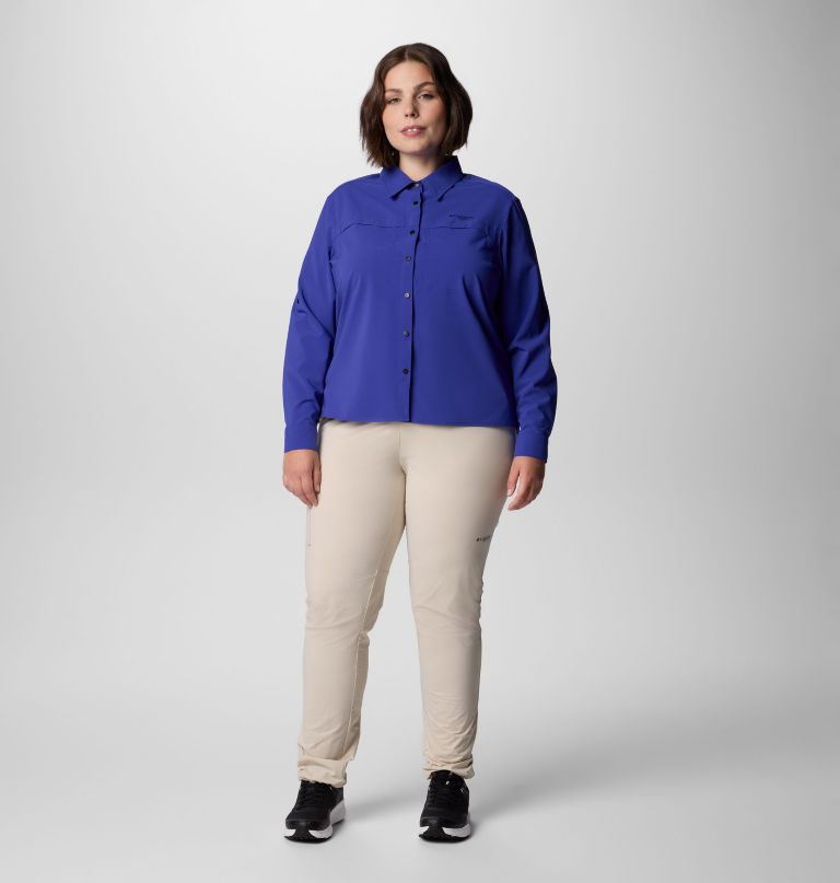 damen-langarmshirt summit valley aus gewebtem stoff – Übergröße