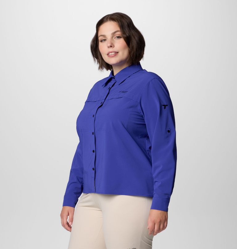 damen-langarmshirt summit valley aus gewebtem stoff – Übergröße