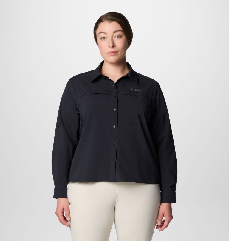damen-langarmshirt summit valley aus gewebtem stoff – Übergröße