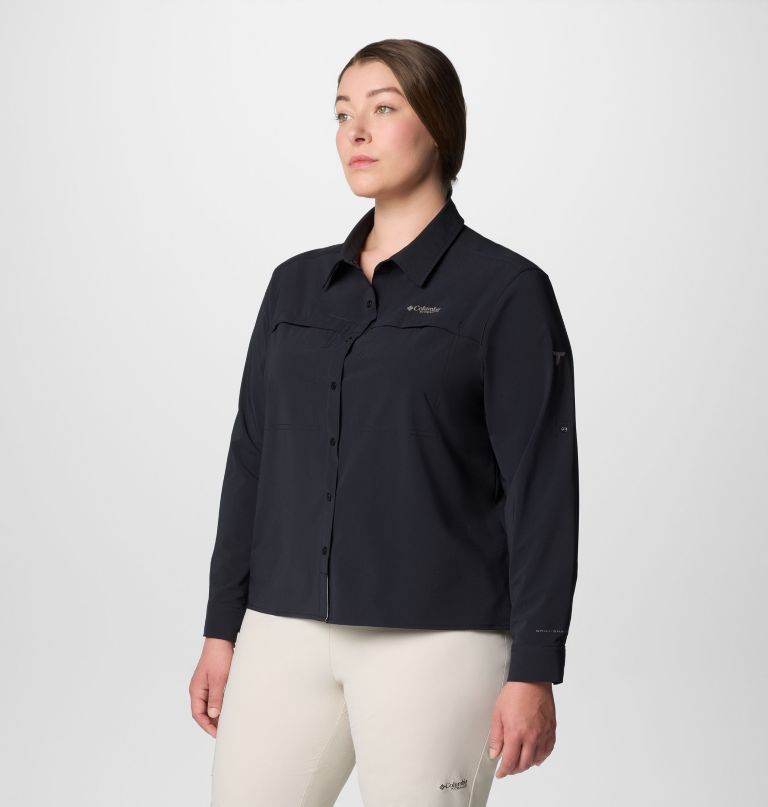 damen-langarmshirt summit valley aus gewebtem stoff – Übergröße