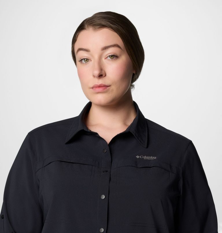 damen-langarmshirt summit valley aus gewebtem stoff – Übergröße