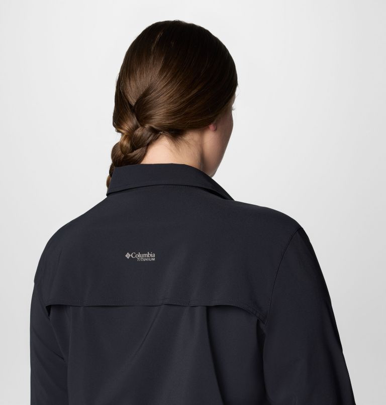 damen-langarmshirt summit valley aus gewebtem stoff – Übergröße